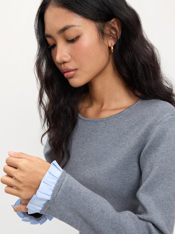 Pomelo Pomelo Knitted Layered Top - Mid Grey