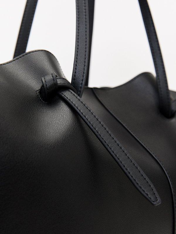 Pomelo Pomelo Knot Shoulder Tote Bag - Black