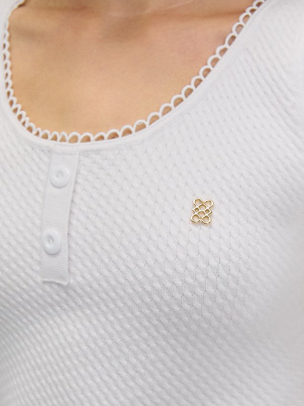 Pomelo Pomelo Lace Hem Tank - White