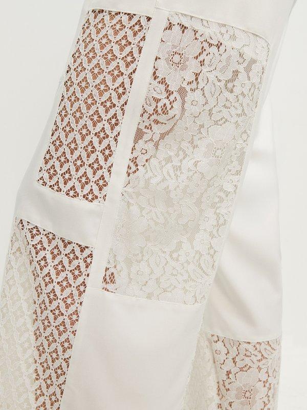 Pomelo Pomelo Lace Panel Wide-Leg Trousers - White