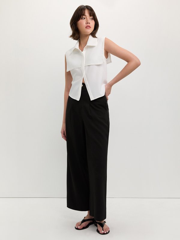 Pomelo Pomelo Lace Trim Blouse - White