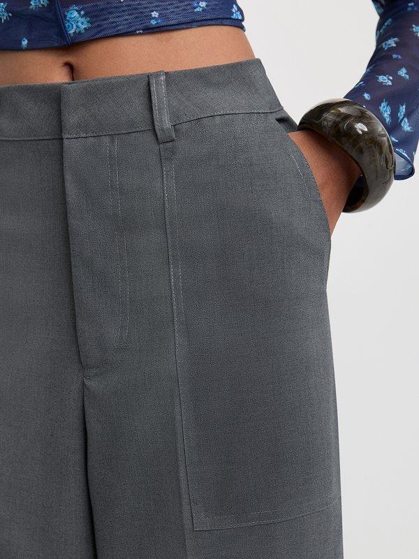 Pomelo Pomelo Lace-Trim Cargo Pants - Mid Grey