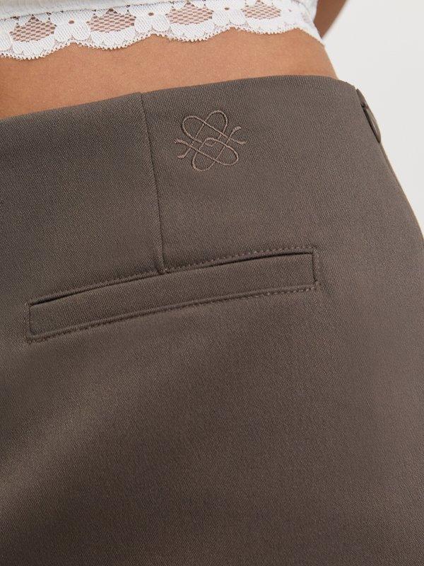 Pomelo Pomelo Lace Trim Tube Skirt - Brown