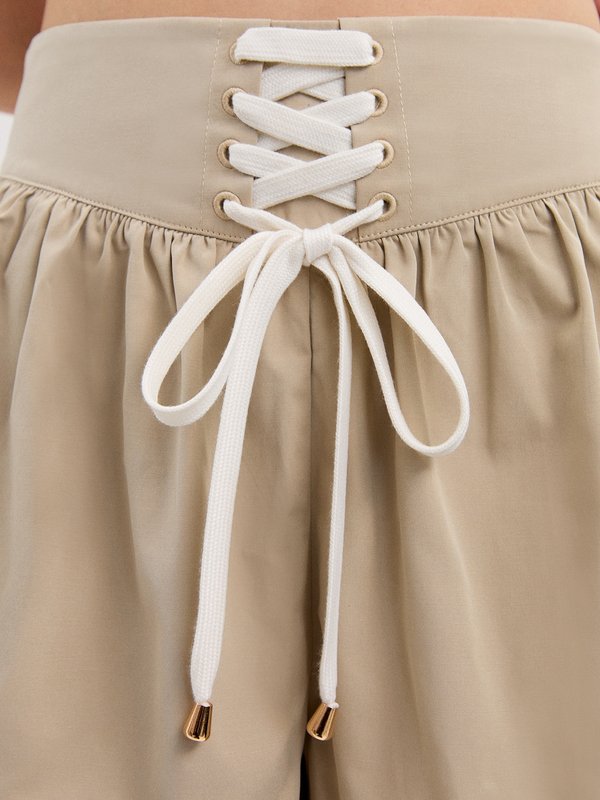 Pomelo Pomelo Lace-Up Shorts - Beige