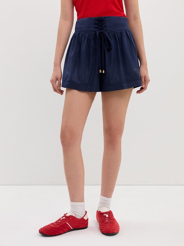 Pomelo Pomelo Lace-Up Shorts - Navy
