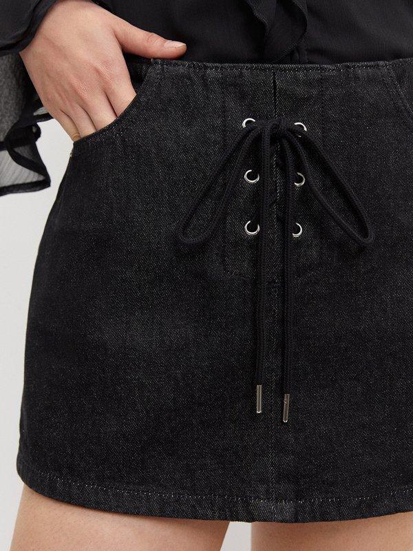 Pomelo Pomelo Lace Up Skort - Black