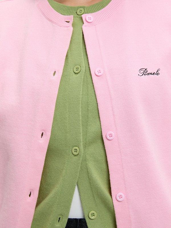 Pomelo Pomelo Layered Cardigan - Pink