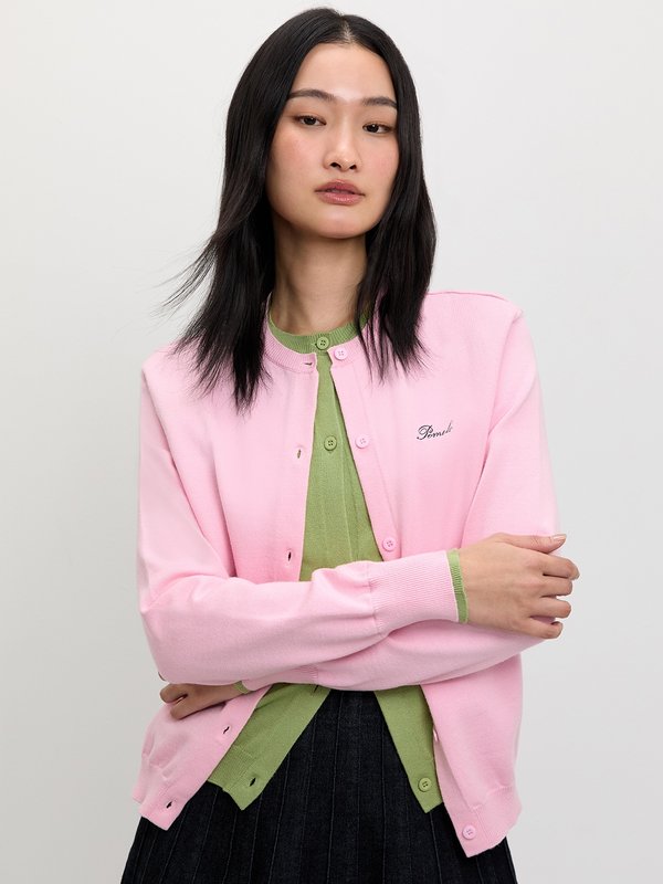 pomelo Pomelo Layered Cardigan - Pink
