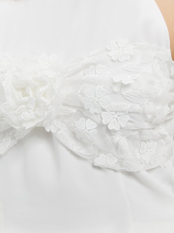 Pomelo Pomelo Layered Halter Rose Top - White