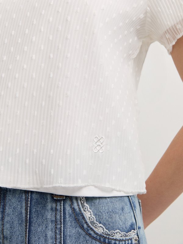 Pomelo Pomelo Layered Polka Dot Top - White