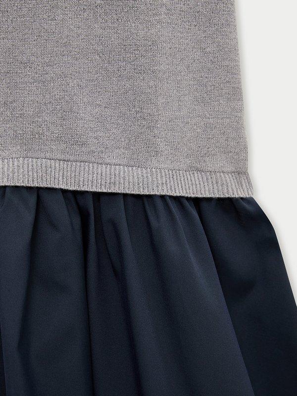 Pomelo Pomelo Layered Ruffled Skirt Dress - Navy
