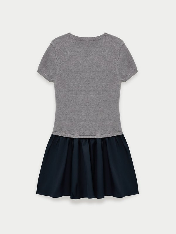 Pomelo Pomelo Layered Ruffled Skirt Dress - Navy