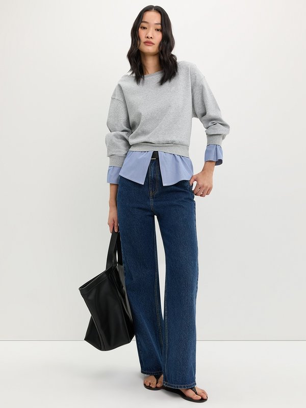 pomelo Pomelo Layered Sweatshirt - Light Grey