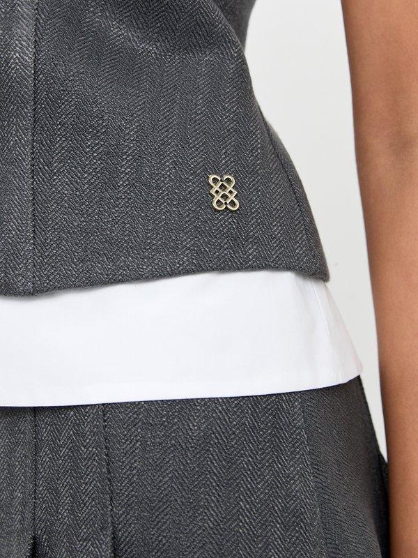 Pomelo Pomelo Layered Vest - Dark Grey