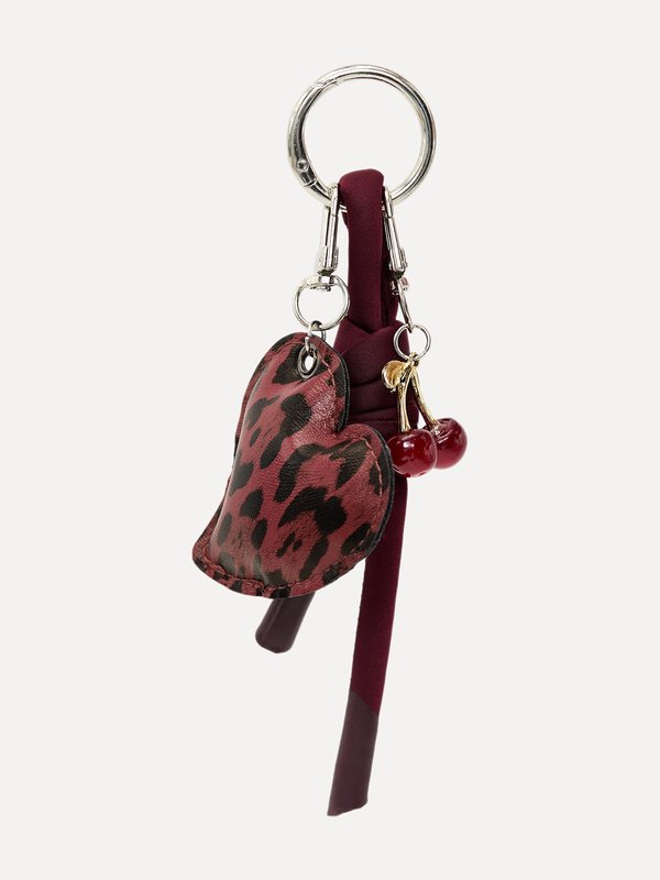 pomelo Pomelo Leopard Heart Keyring - Purple