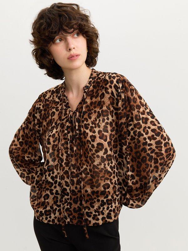 Pomelo Pomelo Leopard Print Blouse - Brown