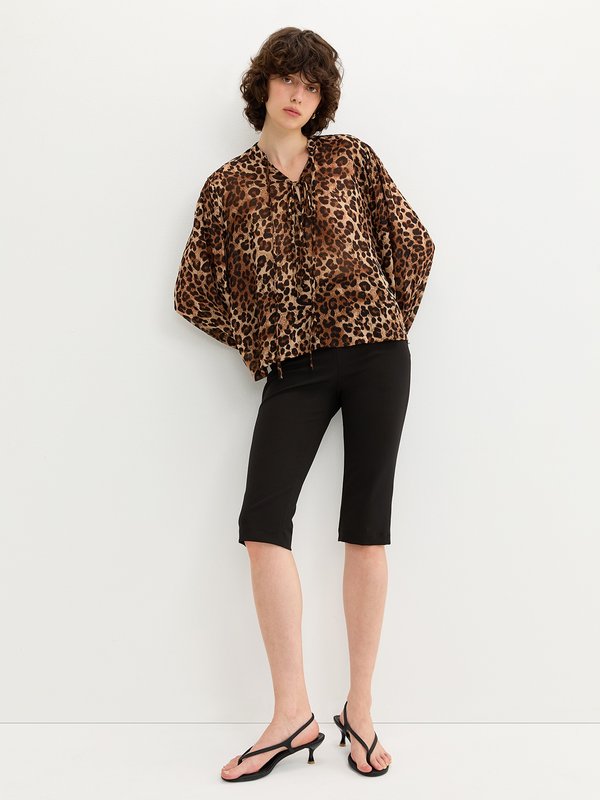 Pomelo Pomelo Leopard Print Blouse - Brown