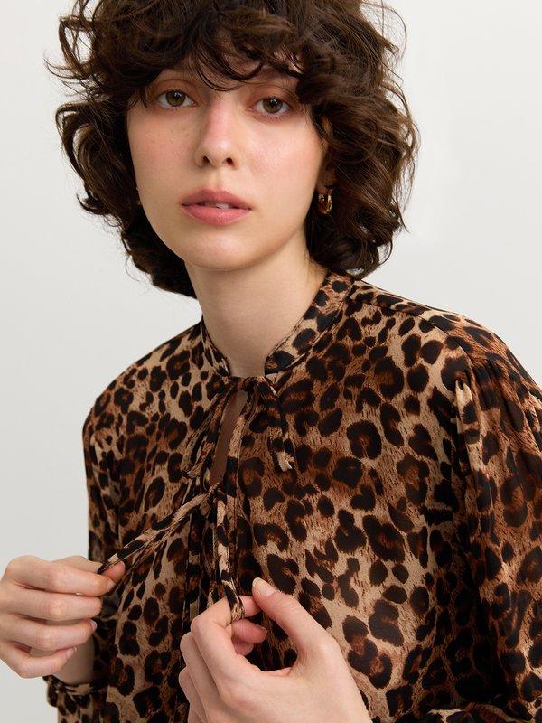 Pomelo Pomelo Leopard Print Blouse - Brown