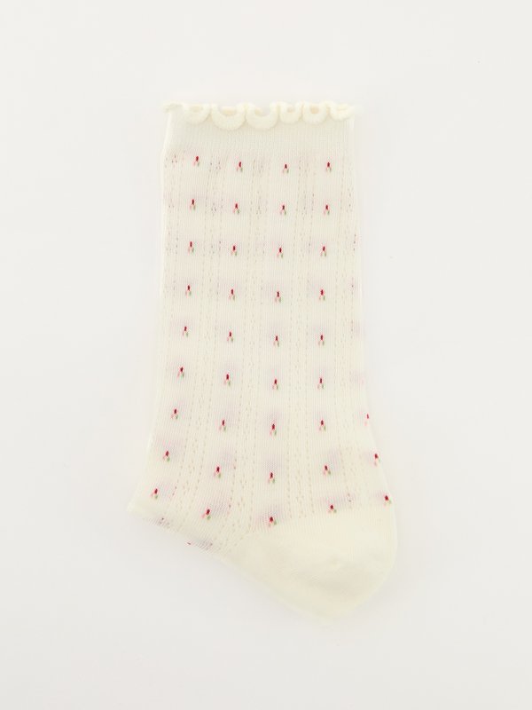 Pomelo Pomelo Lettuce Trim Socks - Cream