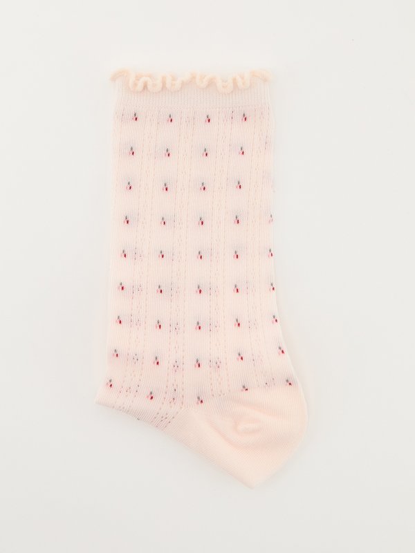 Pomelo Pomelo Lettuce Trim Socks - Light Pink