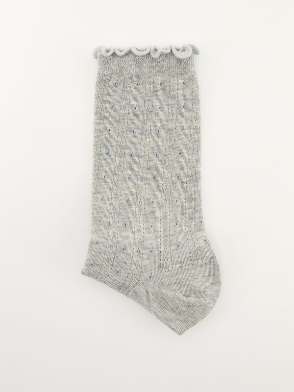 Pomelo Pomelo Lettuce Trim Socks - Mid Grey