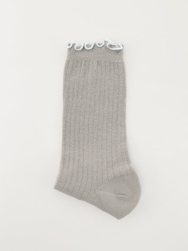 Pomelo Pomelo Lettuce Trim Socks - Mid Grey