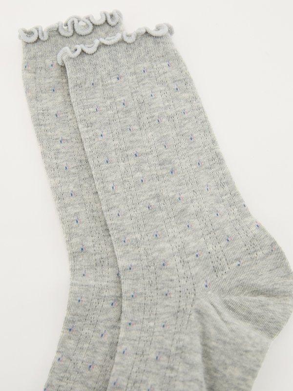 Pomelo Pomelo Lettuce Trim Socks - Mid Grey