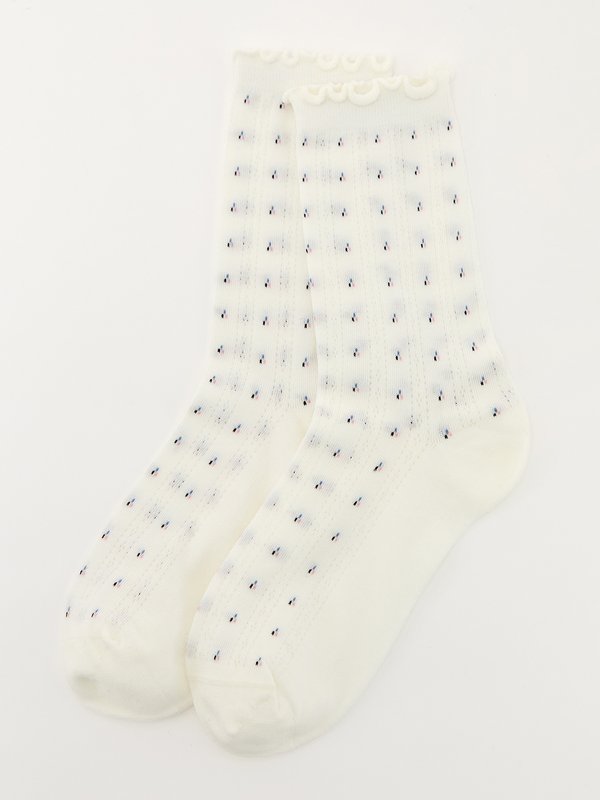 pomelo Pomelo Lettuce Trim Socks - White