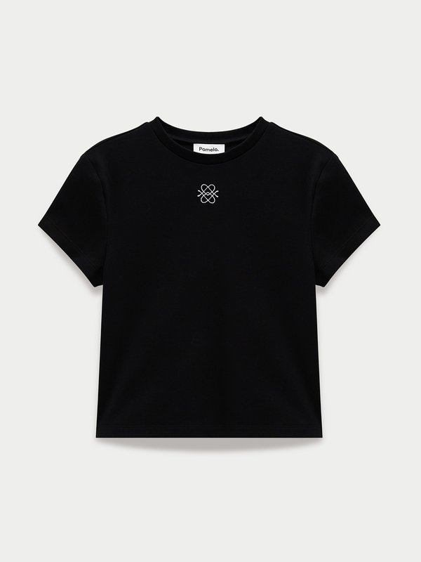 pomelo Pomelo Logo Baby Tee - Black