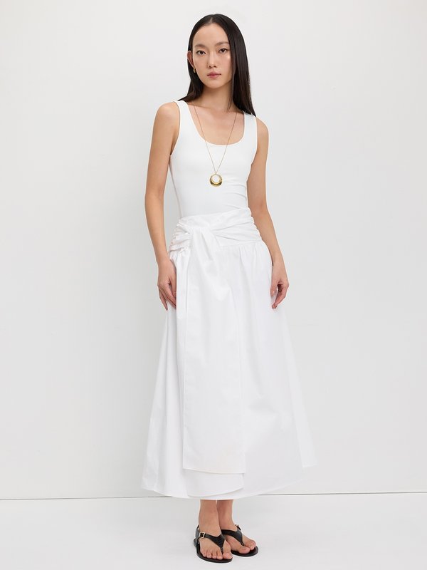 Pomelo Pomelo Long Bow Skirt - White