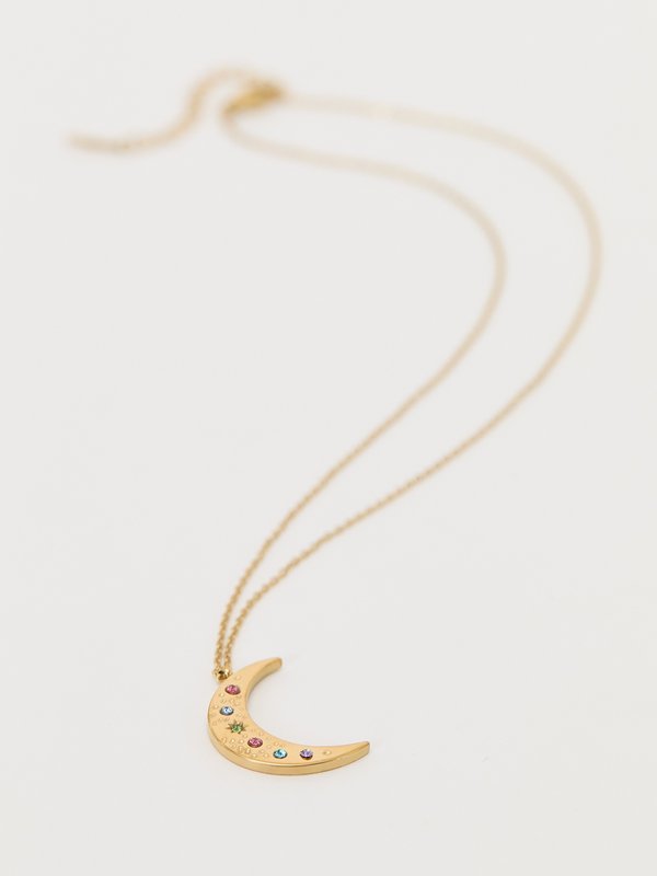 Pomelo Pomelo Moon Charm Necklace - Multi Color
