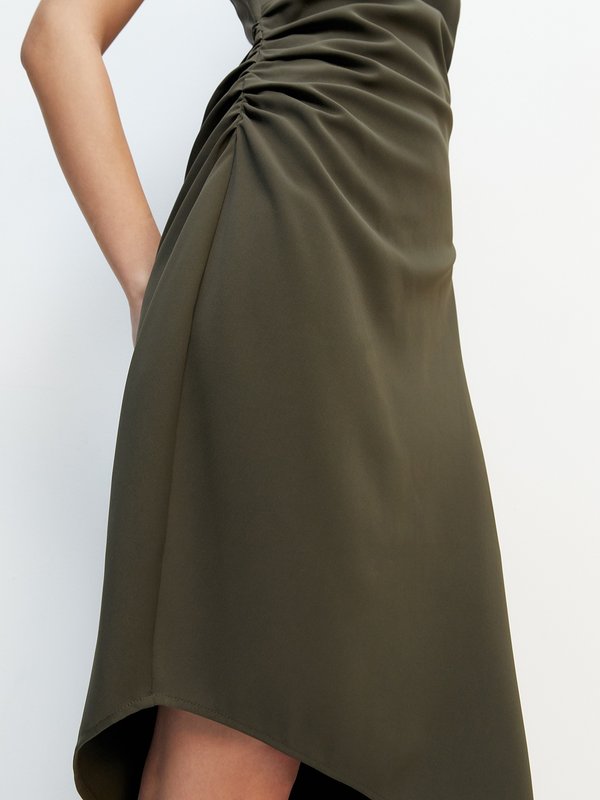Pomelo Pomelo Oblique Hem Midi Dress - Green