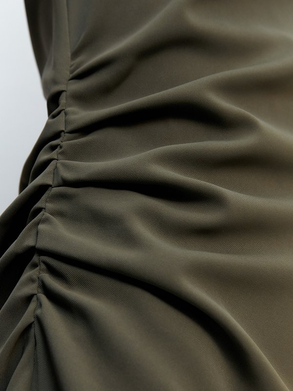 Pomelo Pomelo Oblique Hem Midi Dress - Green