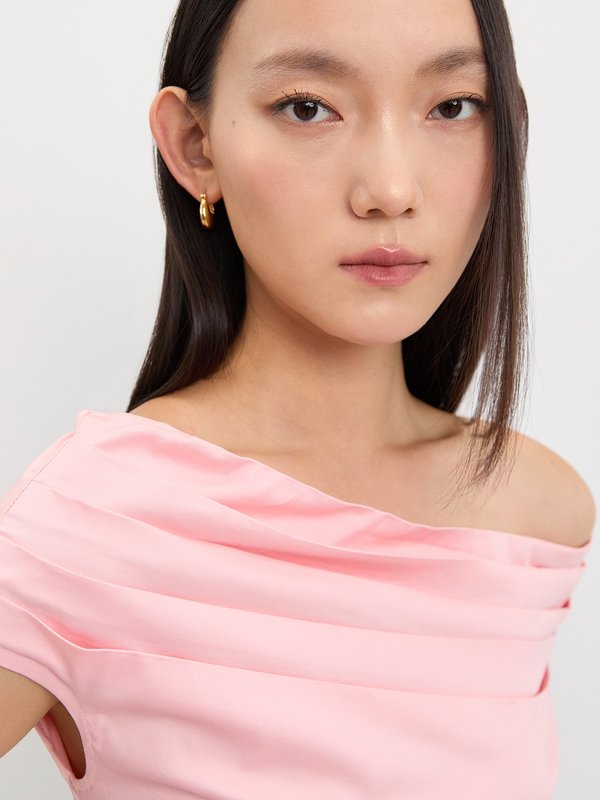 Pomelo Pomelo Off-Shoulder Ruched Top - Pink