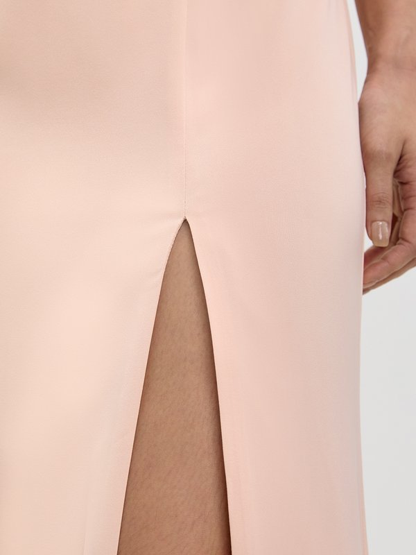 Pomelo Pomelo Off-Shoulder Side Slit Dress - Pink