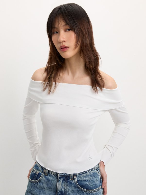 pomelo Pomelo Off-Shoulder Top - White