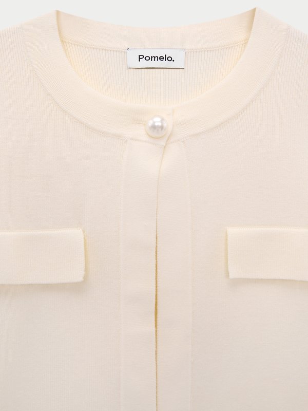 Pomelo Pomelo One-Button Knit Cardigan - Ivory