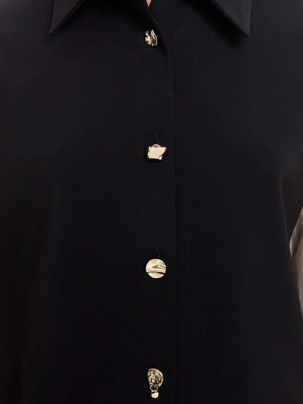 Pomelo Pomelo Organza Sleeve Shirt - Black