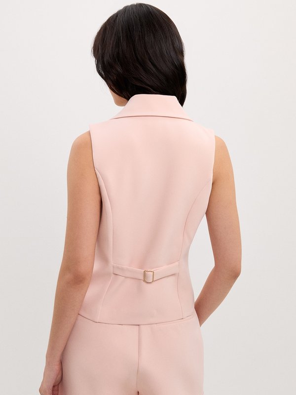 Pomelo Pomelo Oversized Collar Vest - Light Pink