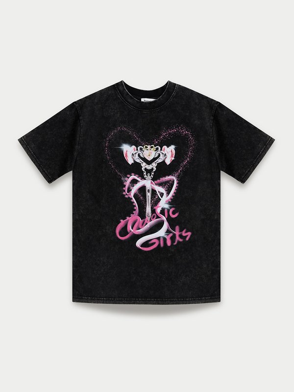 pomelo Pomelo Oversized Graphic Tee - Black