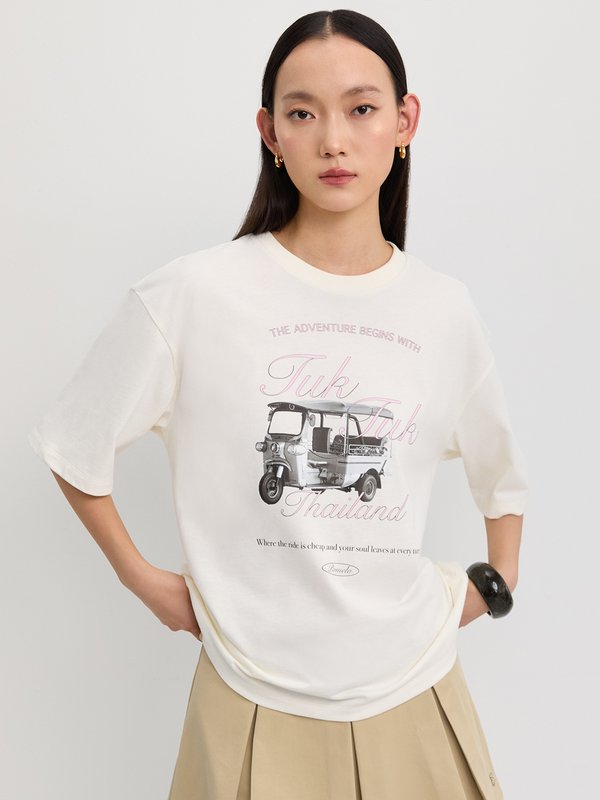 pomelo Pomelo Oversized Graphic Tee - White