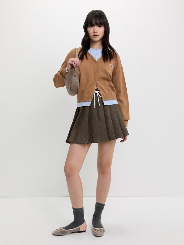 Pomelo Pomelo Oversized Layered Cardigan - Brown