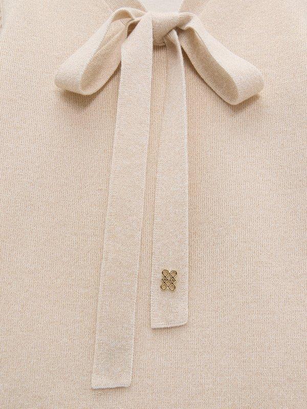 Pomelo Pomelo Oversized Tie Detail Knit Top - Ivory