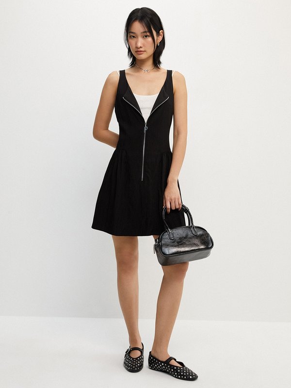 Pomelo Pomelo P. Zipper Dress - Black