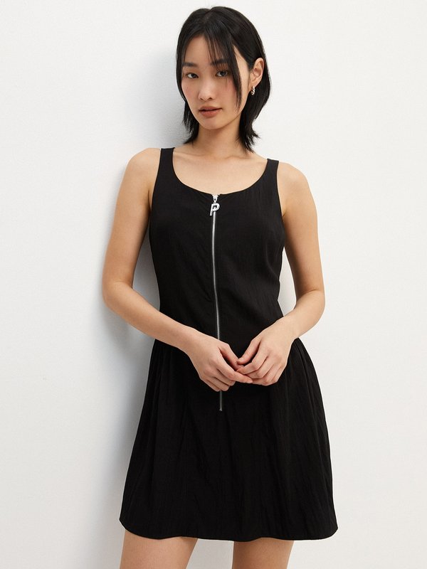 pomelo Pomelo P. Zipper Dress - Black