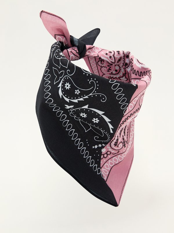 Pomelo Pomelo Paisley Print Scarf - Black/Pink