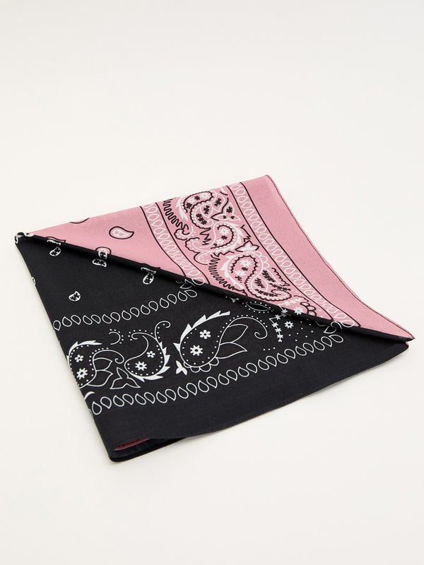 Pomelo Pomelo Paisley Print Scarf - Black/Pink