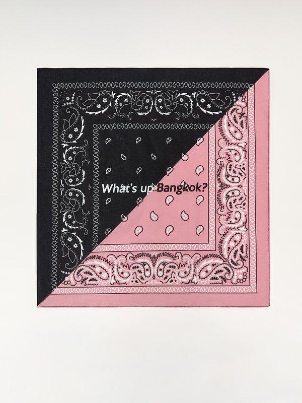pomelo Pomelo Paisley Print Scarf - Black/Pink