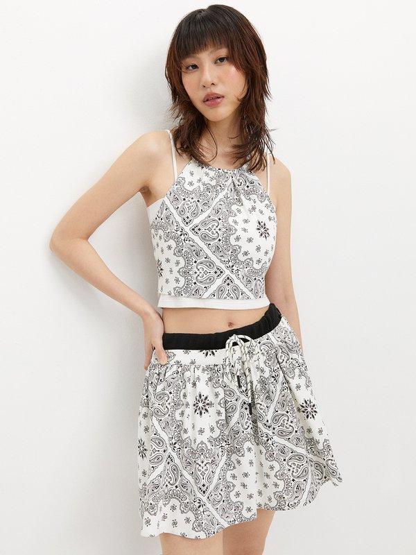 Pomelo Pomelo Paisley Skirt - White