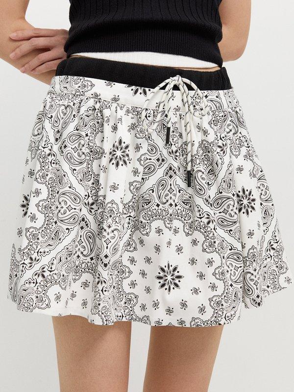 pomelo Pomelo Paisley Skirt - White